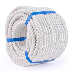 Bsms12mm-15.5m Mkmj White Cotton Rope 1/2in 50ft Natural Twisted Available As Used For Tug Of