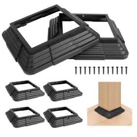 Pbc001 Mordx 6pcs 4x4 Actual 3.5 Inch X3.5 Post Base Black
