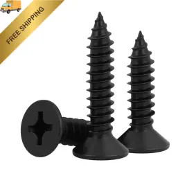 Bkctzg28 Moyocodi #12 X 1 50 Pack Flat Head Sheet Metal Screws Phillips Drive Inch Black
