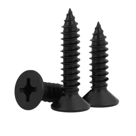 Bkctzg32 Moyocodi #14 X 1 50 Pack Flat Head Sheet Metal Screws Phillips Drive Inch Black