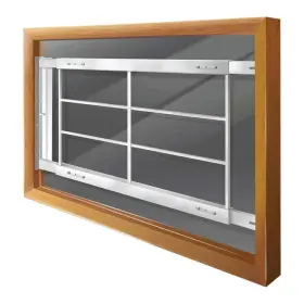 Mr. Goodbar 774003000342 Window Security Bars Swing-away 62 Inch /74 Adjustable Width 4-bar White