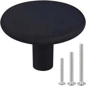 Mumu 774882047056 6 Pack 1.65 Inch Kitchen Cabinet Handles Round Matte Black