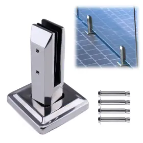 Muzata 706597343864 Glass Clamp Stainless Steel Square Polished For Panel Pool Deck Fence Balustr