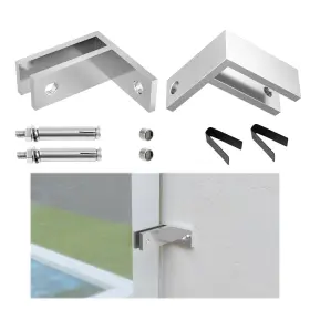 Muzata 730759231195 2pack Brushed Wall To Glass Clamp 90 Degrees Railing Fit For 3/8 Inch