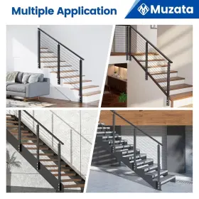 3ft-6ft6 Muzata Ba4l New Was 469 Inch Cable Stair Railing Kit Rcf1