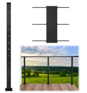 Ps02 Muzata Bh4l 42 Inch X2 Post Body 41 Level-drilled Black 2 Pieces