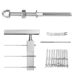 Cr23 Muzata 10 Pack Cable Railing Kit Hand Swage Threaded Stud 10p Silver
