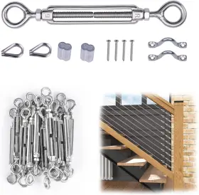 Mzz071 Muzata 20 Set 1/8 Inch Cable Railing Hardware Kit Heavy Duty 1/8ftft Silver