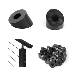 Mzz1928 Muzata 20 Pack 1/4 Inch Id Black Cable Railing Angle Washer 25 30 35 Degrees T316 Stainl
