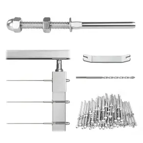 Mzz216 Muzata 50 Pack 1/8 Inch Cable Railing Hardware For 2 X2 Post Silver