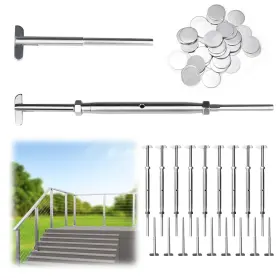 Mzz395 Muzata 10 Pairs 1/8 Inch Cable Railing Hardware Kit Drop Pin Silver