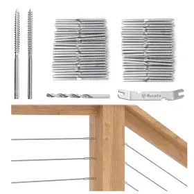 Mzz600 Muzata 40pack 1/8 Inch Swage Lag Screws Left And Right Cable Railing Silver