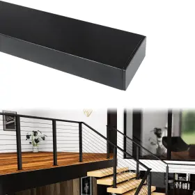 Mzz874 Muzata 6ft6 Inch Stainless Steel Handrail Black Rectangular Top 6&apos 6
