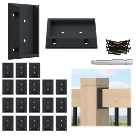 Wt11 Muzata 20pcs Deck Railing Brackets Connectors Rail Support Kit With Screws