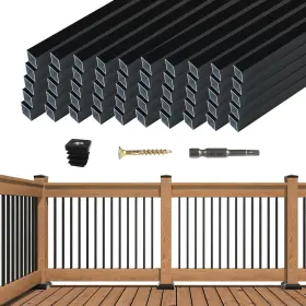 Wt13 Muzata 25pack 36 Inch X3/4 Aluminum Deck Balusters Square 36&apos &apos Black