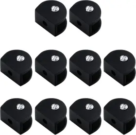 Amt11263319 My Mironey 10 Pack Black Glass Clamps Adjustable Shelf Brackets Metal