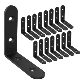 My Rustic 791519862363 Shelf Brackets Corner Brace Black Steel L For Shelves Decorative Wal