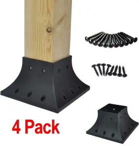 B01n0rtx30 Myard 4 Pack 4x4 Post Base Cover Actual 3.5x3.5 Inches Skirt Flange Bracket