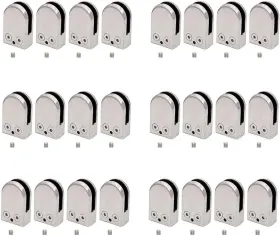 Myoyay 445013471493 24pcs Stainless Steel Glass Clamp 6-8mm Clips Adjustable