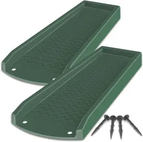 Naacoo 744759022059 2 Pack Downspout Splash Block 24 Inch Rain Gutter 4 Piece Dark Green