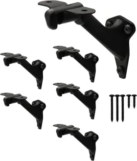 Naceture 850050322955 Handrail Brackets For Stairs 6 Pack Heavy-duty 3-inch Black