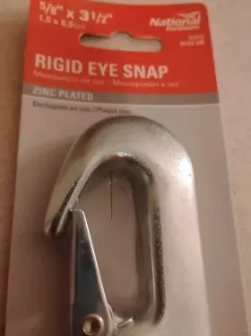 National Hardware 886780025378 5/8 Inch X 3 1/2 Rigid Eye Snap Zinc Plated Steel New Sealed Pack