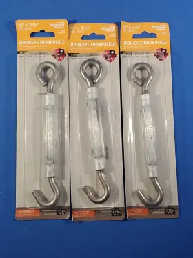 N1001-211 National Hardware N100-211 Lot Of 3 Turnbuckle Hook And Eye 3/8 X 7 3/4 Stainless