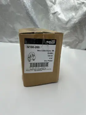N100-260 National Hardware Box Of 100 Wire Cable Rope Clamp 3/16 Inch 3230bc