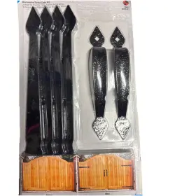 N109-017 National Hardware Decorative Spear Gate Kit Handles And Hinges Garage Shed Get Black Steel