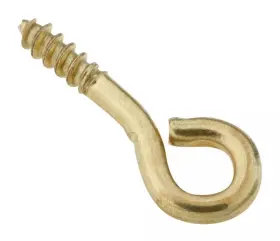 N118-737 National Hardware 2 - 7 Packs Screw Eye Small Brass 13/16 Inch #214