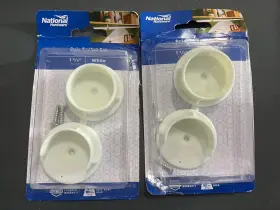 N154-567 National Hardware Plastic Closet Pole Socket Set White