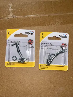 N170-738 National Hardware 2 Inch 5cm Safety Hook/eyes Nib Set Of Two