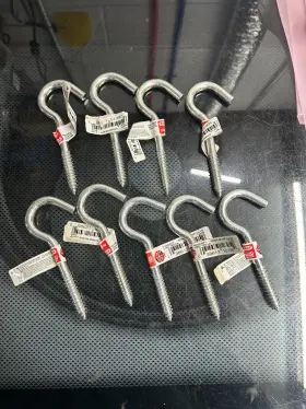 N220-871 National Hardware Nos 9-pack Lot Threaded Screw Hook Zinc 5/16 X 4-1/2 Inch