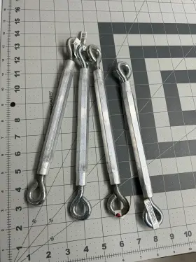 N221-770 National Hardware 4-pack Lot Eye And Turnbuckle 3/8 Inch X 16 Zinc