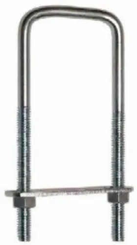 N222-380 National Hardware 5 Pack - U Bolt With Plate And Hex Nuts #673 Zinc Square 3/8x4x3 Inch