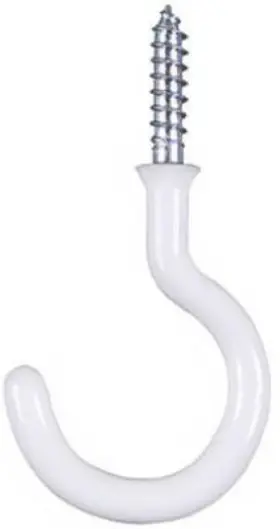 N259-184 National Hardware 5 Pack - Cup Hook White Vinyl Coated 3/4 Inch 50-pk