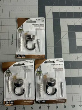 N260-139 National Hardware 3-pack Lot Elephant Ceiling Hook Plant Hanger Nickel