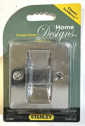 N326-322 National Hardware Stanley Knotched Pocket Door Latch Chrome Plated Brass Finish V1950