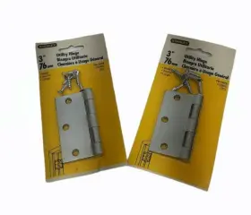 S751-475 National Hardware Stanley Hinges Removable Pin Broad Hinge 3 Inch Zinc Plated Lot Of 2
