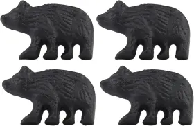 52404 Needzo Cast Iron Bear Drawer Knobs Rustic Home And Kitchen Black