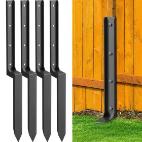 Nessxa 631060187112 4 Pack Fence Post Repair Kit 33.6 Heavy Duty Stakes Thick