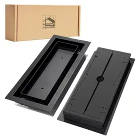 Neuform 641837900400 4x12 Black Adjustable Air Flow Floor Register With Tray For Flooring Insert R