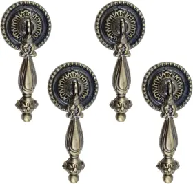 Xian2661 Nicerity 4pcs Antique Style Drawer Tear Drop Cabinet Decorative Pull Handle Bronze
