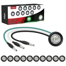 Nilight Tl-249gw 3/4 Inch Dual Color Marker Light 10pcs Green To White Auxiliary Side Mark