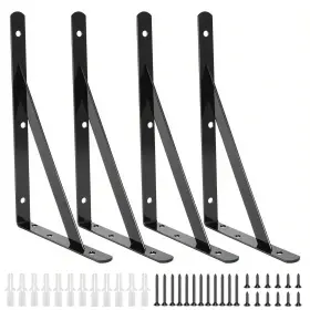 Niov252011-16-4-d Niovrooro 4 Pack L16 X H 10 Inch Heavy Duty Shelf Brackets With Screws Open Floating Shelvi
