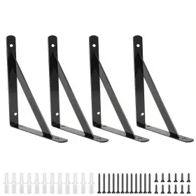 Niov252011-6-4-d Niovrooro 4 Pack L 6 Inch X H Heavy Duty Shelf Brackets With Screws Open Floating Shelvi