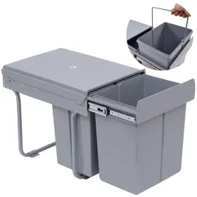 12-0203-1 Nisorpa 40 Liter / 10.6 Gallon Dual Pull Out Trash Cans Under Cabinet Counter