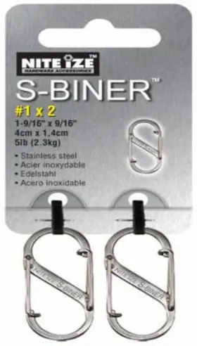 Sb1-2pk-11 Nite Ize Inc 6 Pack - S-biner Carabineer Clip #1 Stainless Steel 2-pk. -sb1-2pk-11