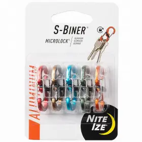 Lsbma-a2-5r7 Nite Ize Mini S-biner Microlock 5-pk