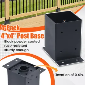 Ni-c1598v02 Nixface 4pcs 4 X Post Base Anchor Bracket Fence For Deck Supports New